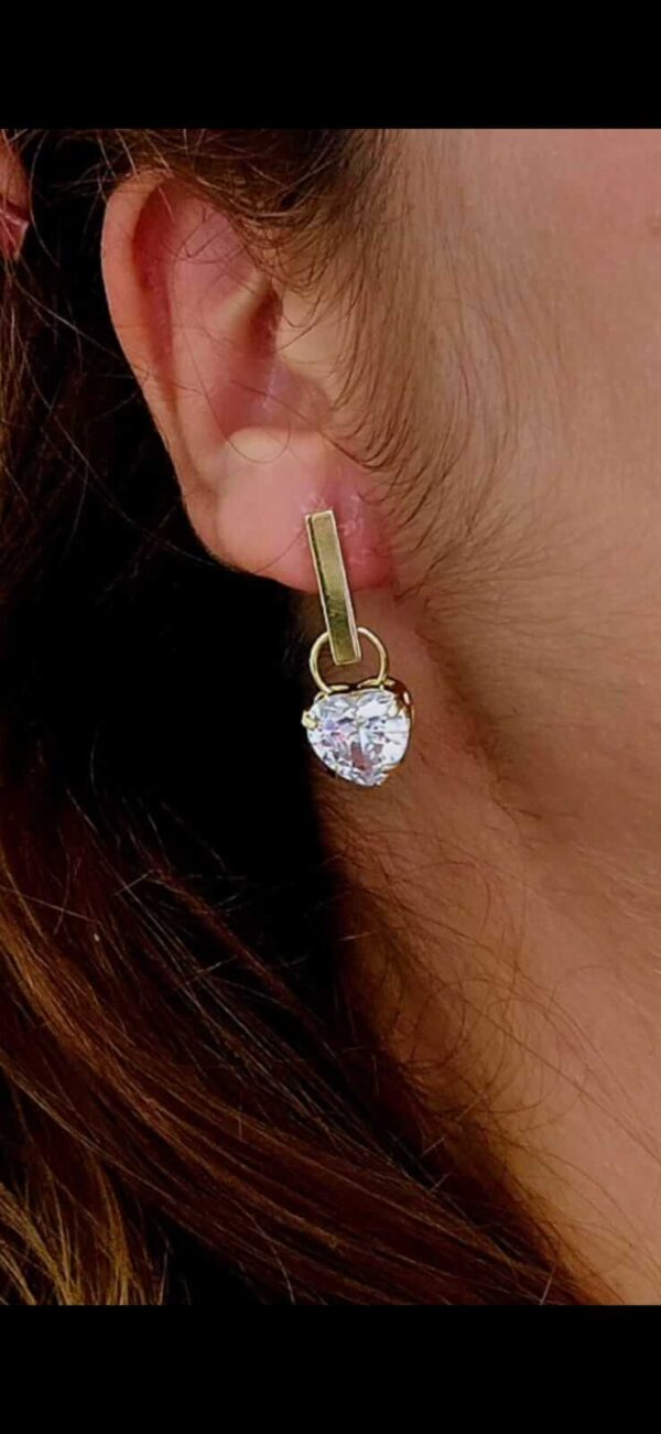 Coleção dia das Mães Brinco de caração de zircônia, folheado a ouro18k
