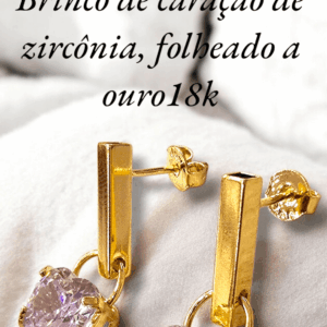 Coleção dia das Mães Brinco de caração de zircônia, folheado a ouro18k