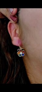 Coleção dia das Mães Brinco de flor colorido, folheado a ouro18k