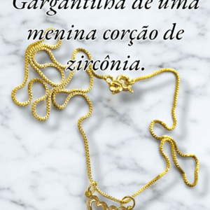 Coleção dia das Mães Gargantilha de uma menina corção de zircônia.