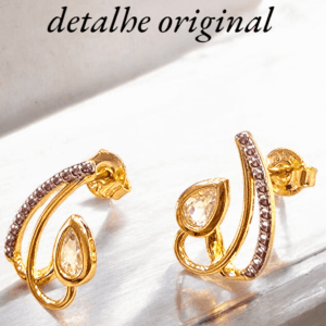 Lindo brinco folheado a ouro18k, detalhe original
