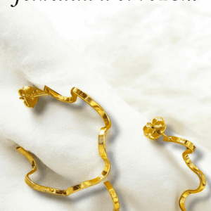 Argola andulada folheada a ouro18k.