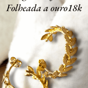 Argola de folhas. Folheada a ouro18k