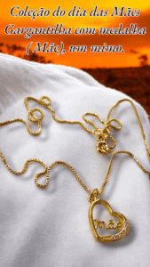 Coleção do dia das Mães Gargantilha com medalha ( Mãe), um mimo.